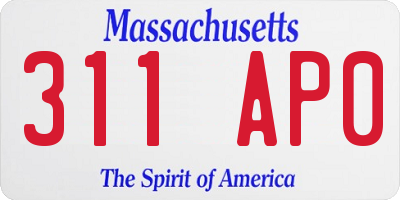 MA license plate 311AP0