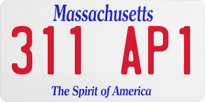 MA license plate 311AP1