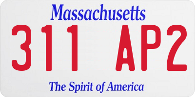 MA license plate 311AP2
