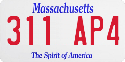 MA license plate 311AP4
