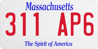 MA license plate 311AP6