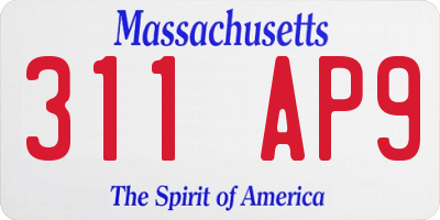 MA license plate 311AP9
