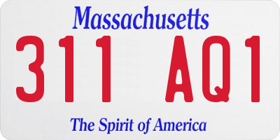 MA license plate 311AQ1