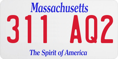 MA license plate 311AQ2