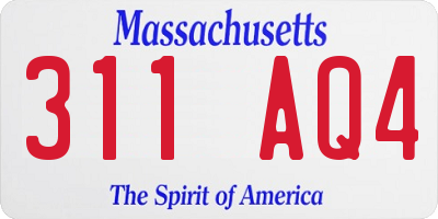 MA license plate 311AQ4
