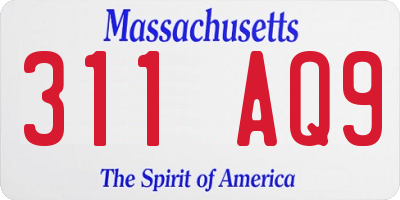 MA license plate 311AQ9