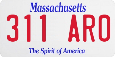 MA license plate 311AR0