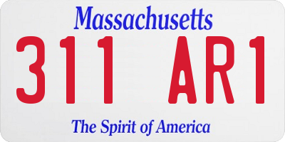 MA license plate 311AR1