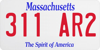 MA license plate 311AR2