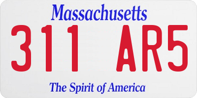 MA license plate 311AR5