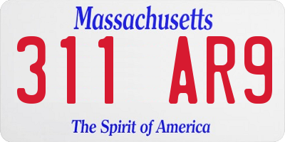 MA license plate 311AR9