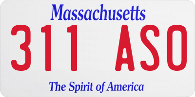 MA license plate 311AS0