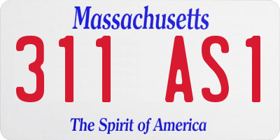 MA license plate 311AS1