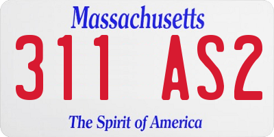MA license plate 311AS2