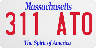 MA license plate 311AT0