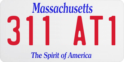 MA license plate 311AT1