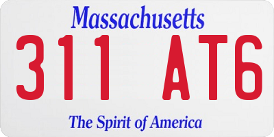MA license plate 311AT6