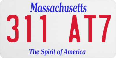 MA license plate 311AT7