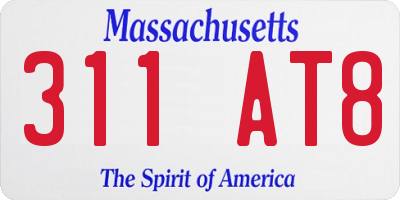 MA license plate 311AT8