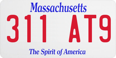 MA license plate 311AT9