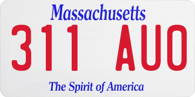 MA license plate 311AU0