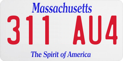 MA license plate 311AU4