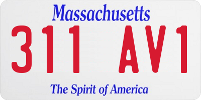 MA license plate 311AV1