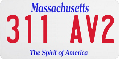 MA license plate 311AV2