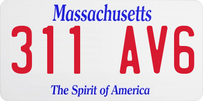 MA license plate 311AV6