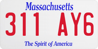 MA license plate 311AY6