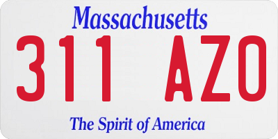 MA license plate 311AZ0