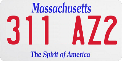 MA license plate 311AZ2