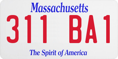 MA license plate 311BA1