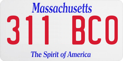 MA license plate 311BC0