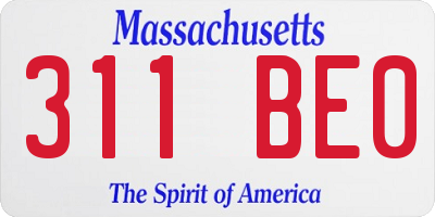 MA license plate 311BE0