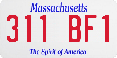 MA license plate 311BF1