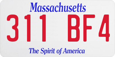 MA license plate 311BF4