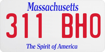 MA license plate 311BH0