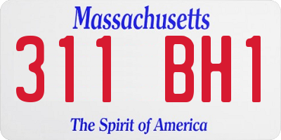 MA license plate 311BH1