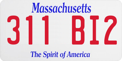 MA license plate 311BI2