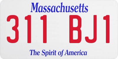 MA license plate 311BJ1