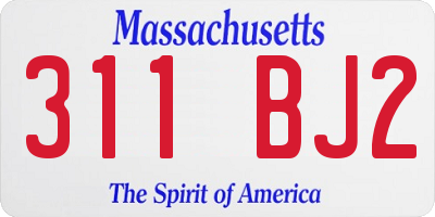 MA license plate 311BJ2