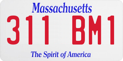 MA license plate 311BM1