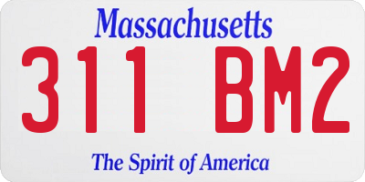 MA license plate 311BM2