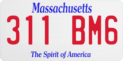 MA license plate 311BM6