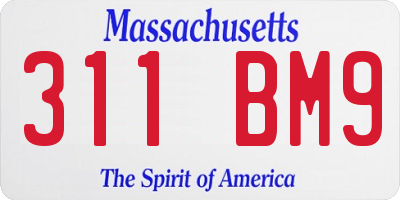 MA license plate 311BM9