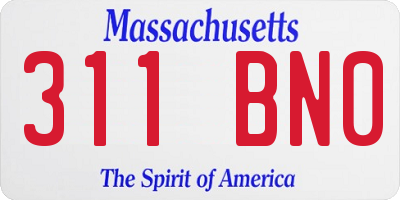 MA license plate 311BN0