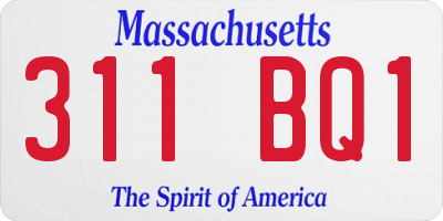 MA license plate 311BQ1