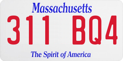 MA license plate 311BQ4