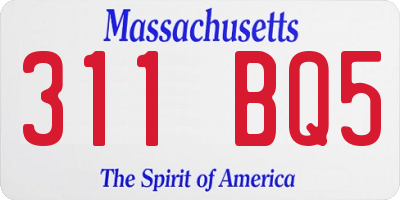MA license plate 311BQ5
